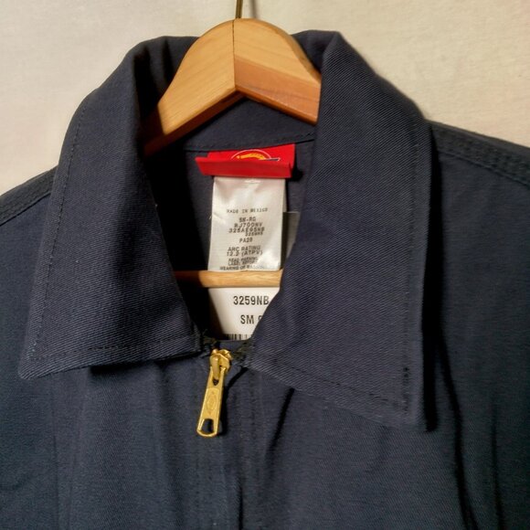 Dickies FR Workwear Jacket Men Small Blue Flame Resistant Twill Work 3259NB New - Picture 3 of 16
